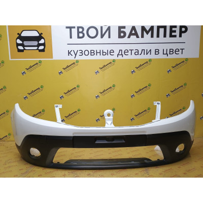 Передний бампер Renault Sandero 09-14 Blanc Glacier 369 Люкс Передний бампер Renault Sandero 09-14 Blanc Glacier 369 Люкс