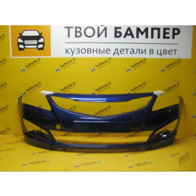 Бампер передний Hyundai Solaris 2015 Синий ZD6 Бампер передний Hyundai Solaris 2015 Синий ZD6