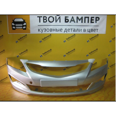 Бампер передний Hyundai Solaris 2015 Серебристый RHM Бампер передний Hyundai Solaris 2015 Серебристый RHM
