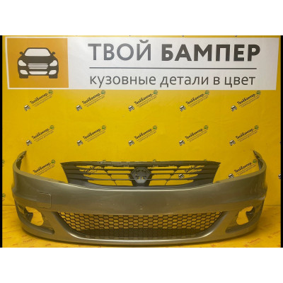 Бампер передний Renault Logan Фаза 2 Gris Basalte KNM под птф Бампер передний Renault Logan Фаза 2 Gris Basalte KNM под птф