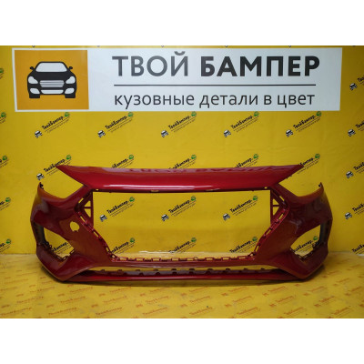 Бампер передний Hyundai Solaris 2017 Красный R4R